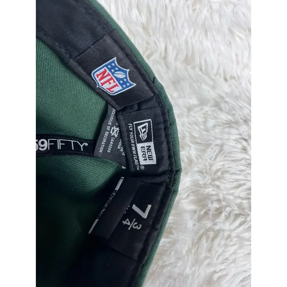 New York Jets Hat Cap Fitted Mens 7 3/4 Green NFL Football New Era 59FIFTY